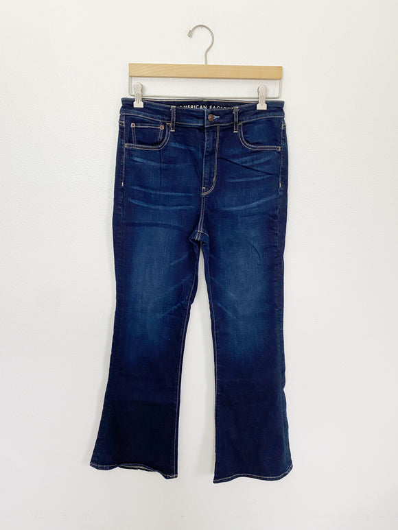 American Eagle High Rise Flare Super Stretch Jeans 10
