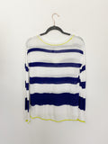 Splendid Lightweight Navy Knit Stripe Long Sleeve Large