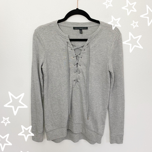 White House Black Market lace-up Pullover XS