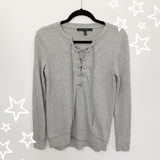 White House Black Market lace-up Pullover XS