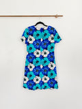 Cappagallo Scallop Floral Blue Dress size 4