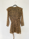 Free People Leopard Print Frenchie Mini Wrap Dress Medium