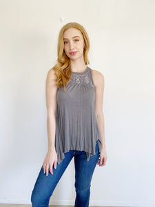 American Eagle Embroidered Tank Top XS