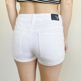 American Eagle White Denim Hi Rise Shortie Shorts 6
