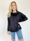 Simply Southern Black Turtleneck Pullover Sweatshirt S