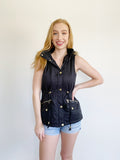 Faux Fur hooded Vest Size Small