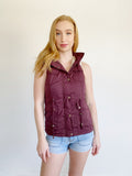 Faux Fur Hooded Vest Size Small