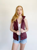 Faux Fur Hooded Vest Size Small