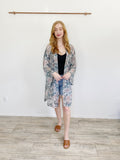 LOFT Gorgeous Teal Paisley Shimmer Kimono