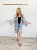 LOFT Gorgeous Teal Paisley Shimmer Kimono