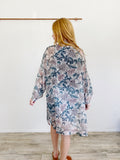 LOFT Gorgeous Teal Paisley Shimmer Kimono