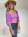 American Eagle Crop Purple Summer Top XS