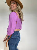 American Eagle Crop Purple Summer Top XS
