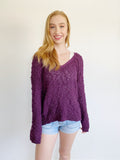 Free People Knit Purple Sweater Size Medium