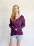 Free People Knit Purple Sweater Size Medium