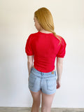 Free People St James Red Tee Top XS