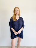 Michael Kors Navy Knit Oversized Sweater Size S/M
