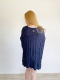 Michael Kors Navy Knit Oversized Sweater Size S/M