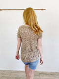 Zoe + Liv Leopard Cotton Tee Shirt Large