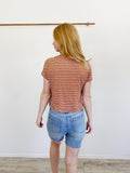 Nordstrom All in Favor Rusted Stripe Wrap Top Large