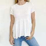 Boutique Gaze Babydoll White Top XS