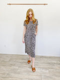 OLD NAVY Leopard Cotton Maxi Dress with Pockets Medium