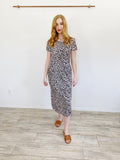 OLD NAVY Leopard Cotton Maxi Dress with Pockets Medium