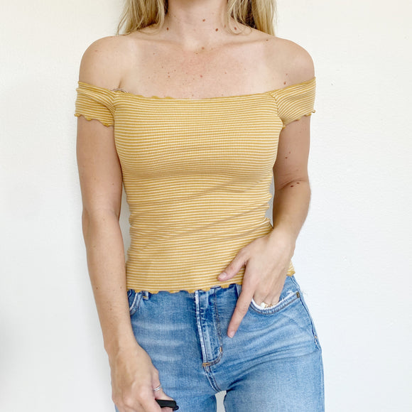 Aero Mustard Fitted Crop Top XS