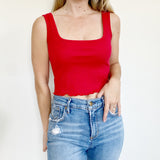 SHEIN Little Red Cropped Tank Top XS