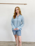 Michael Kors Chambray lace-up Long Sleeve NWT Medium