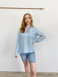 Michael Kors Chambray lace-up Long Sleeve NWT Medium