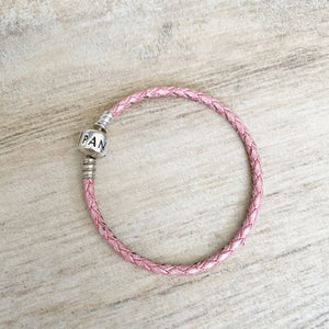 Pandora Pink Braided Leather Bracelet