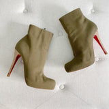 Christian Louboutin Green Olona Fabric Ariella Talon 120 Boots 38