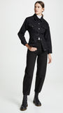 GOLDSIGN Black Denim The Waisted Fitted Jean Jacket NWT Large