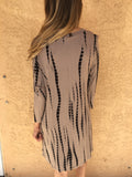 Cream and Black Midi Dress -XL