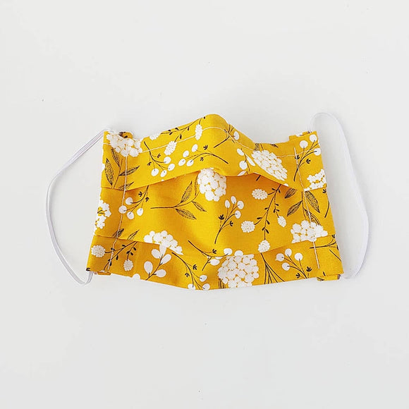 Floral Mustard Cotton Face Mask