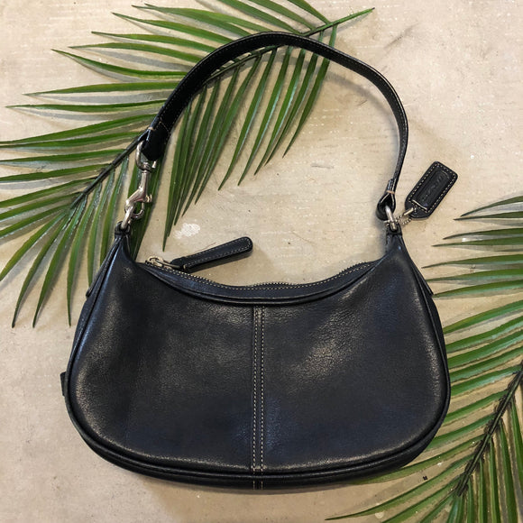 Coach Leather Black Hampton Hobo Demi Bag