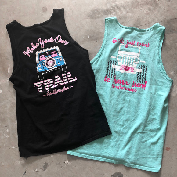 Teal Jeep Tank - Medium