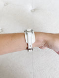 FOSSIL Thin White Leather Watch