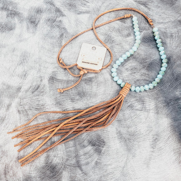 Genuine Leather Tassel Necklace