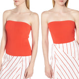 Lewit Ribbed Poppy Red Strapless Tube Top NWT XL Orig $179
