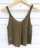 Knit Olive Tank - S