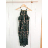 Bardot Mila Halter Lace Forest Green Dress NWT 10
