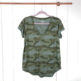 American Eagle Camo V-Neck Tee Medium