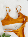 Orange Cheeky Bikini Set size Small
