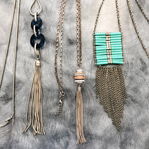 Right Teal Long Necklace