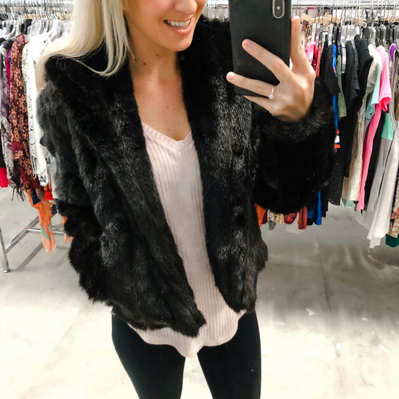 Faux Fur Jacket - Small