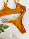 Orange Cheeky Bikini Set size Small