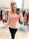 TED BAKER Minimal Biker Jacket Leather Nude Pink 2