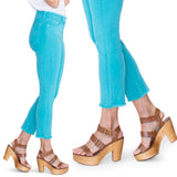 NYDJ Sheri High Waist Frayed Hem Stretch Slim Ankle Jeans 8